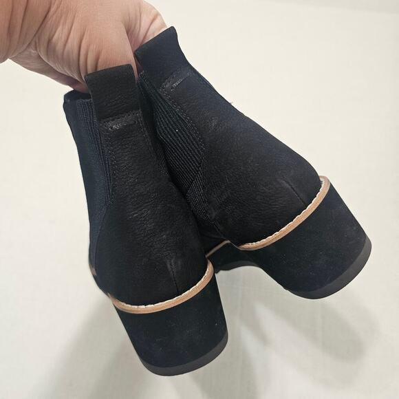 EILEEN FISHER Lilou Nubuck and Recycled Stretch Knit Bootie in Black Size 8.5 - Picture 4 of 8